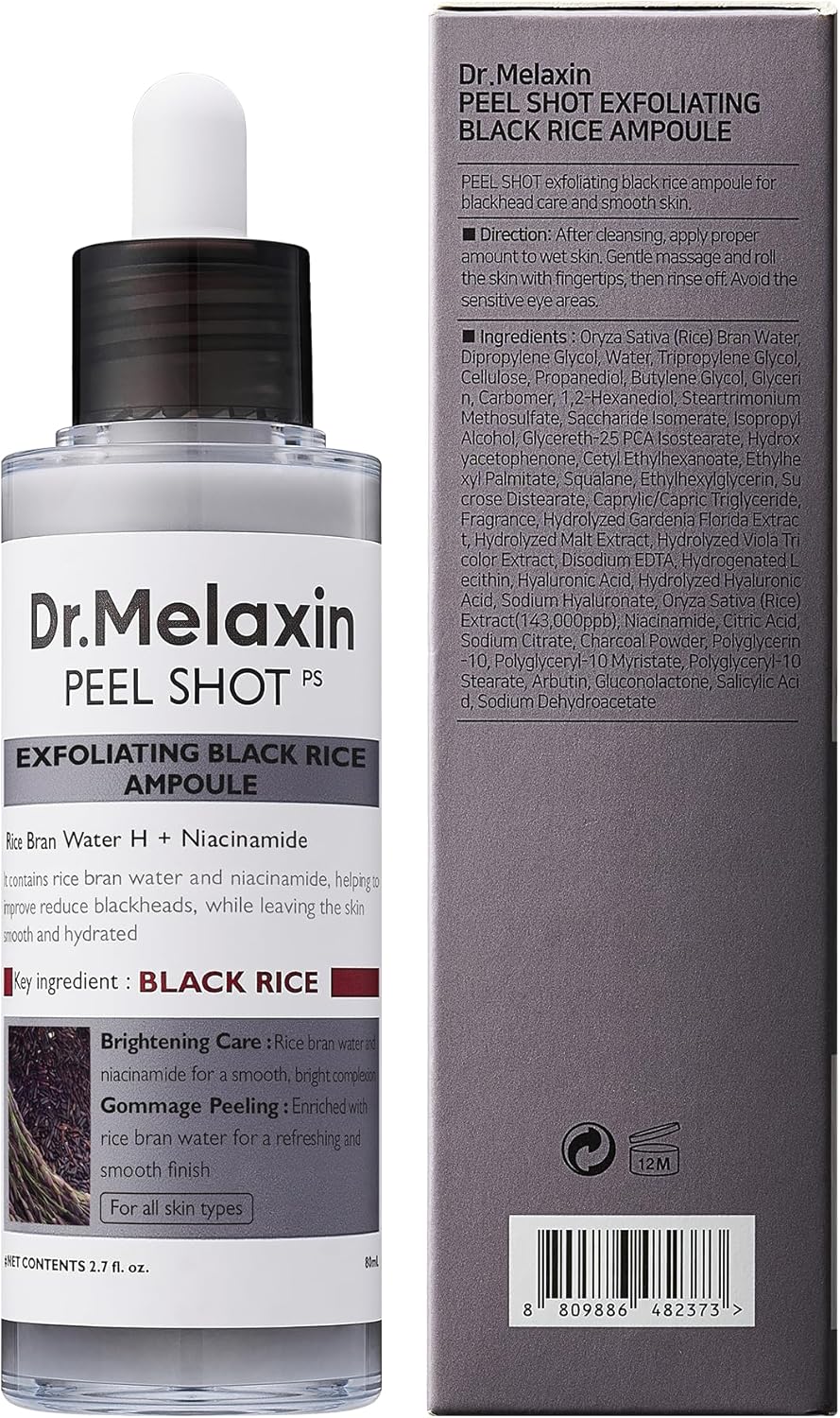 Dr. Melaxin Black Rice Peel Shot Glow – Exfoliating Ampoule 80ml
