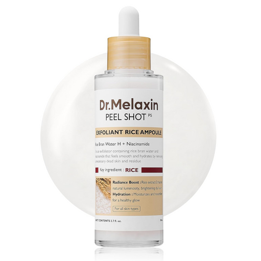 Dr. Melaxin Rice Peel Shot Glow – Exfoliating Ampoule 80ml | Korean Skincare